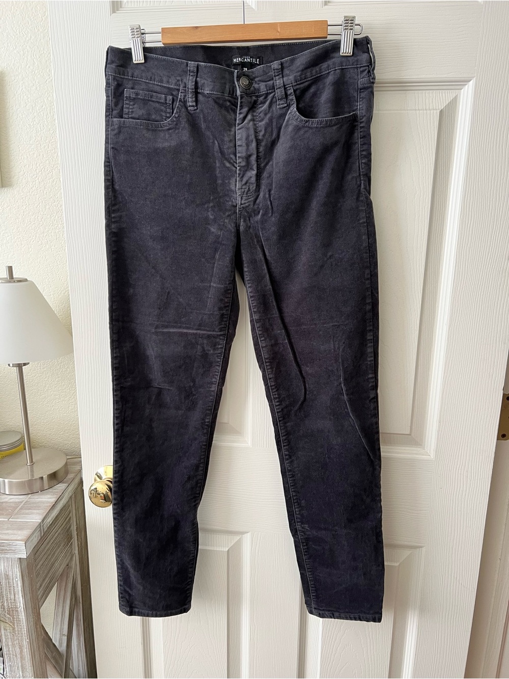 J Crew Mercantile Velvet Thunder Grey Mid-rise Skinny Pants 29